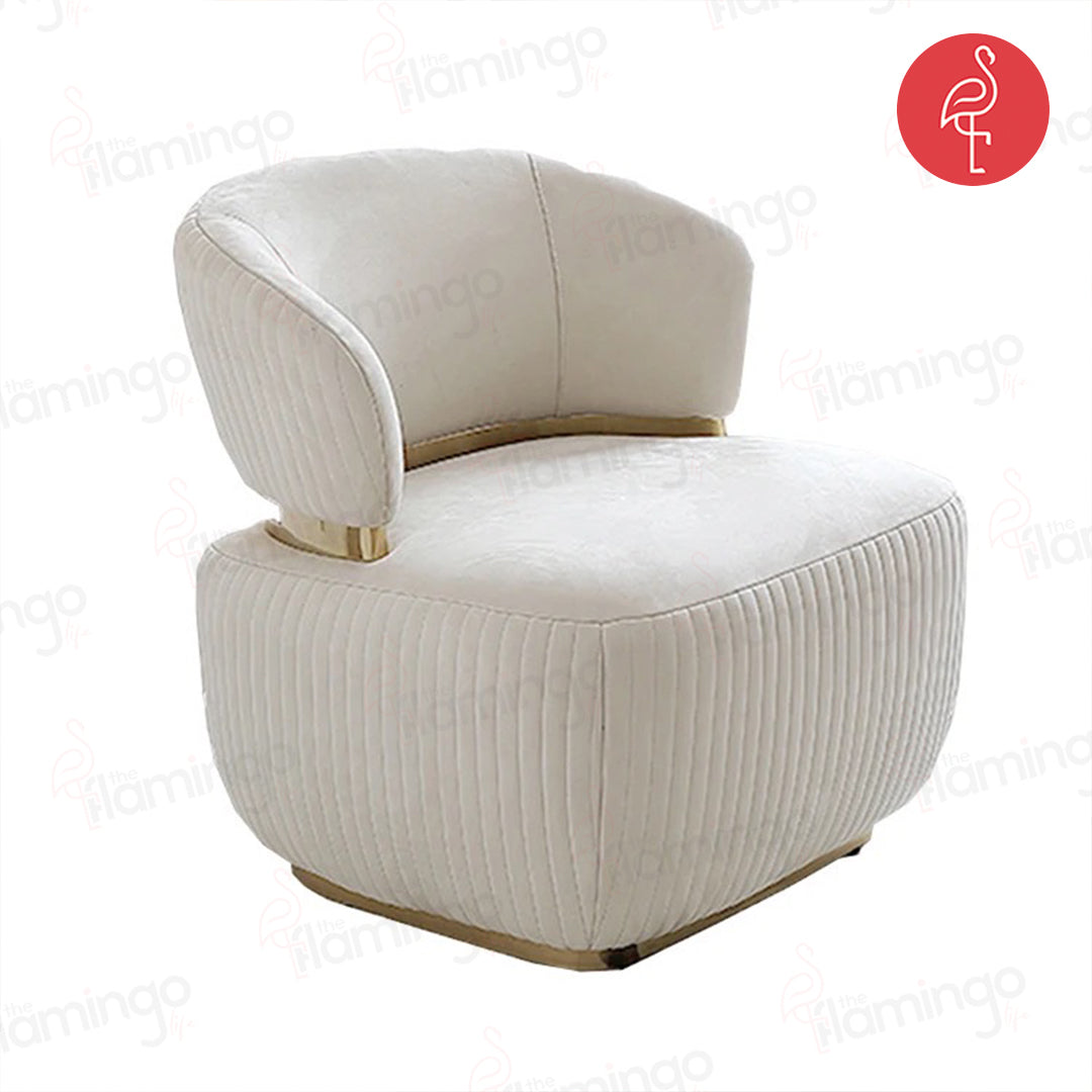 Souffle Accent Chair view 7 - gold-accented accent chair - The Flamingo Life