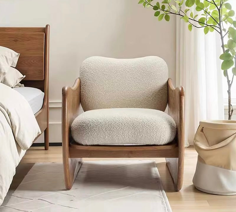 Rune Premium Accent Chair side view - Japandi accent chair - The Flamingo Life