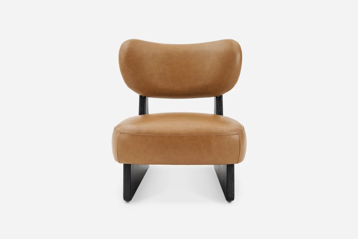 Joshua Leather Accent Chair lifestyle view - premium leather accent chair - The Flamingo Life