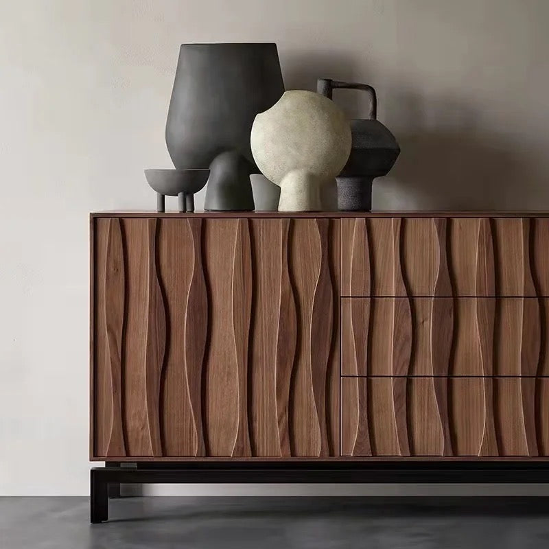 Wave Elegant Entrance Console side view - console table - The Flamingo Life