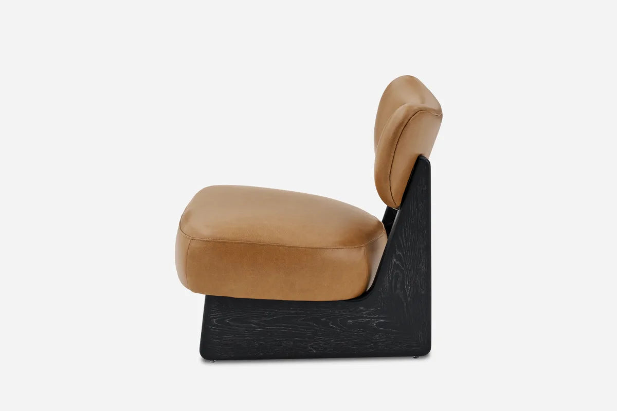 Joshua Leather Accent Chair close-up - premium leather accent chair - The Flamingo Life