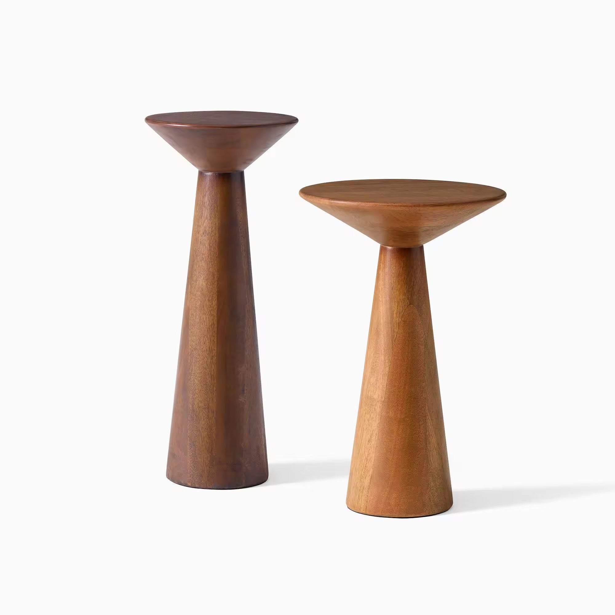 Fraternity Side Table angle view - wood veneer side table - The Flamingo Life