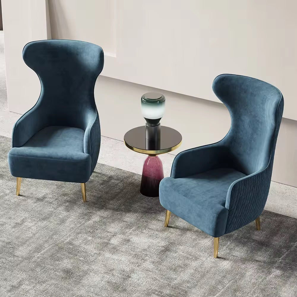 High Back Luxury Accent Chair side view - accent chair - The Flamingo Life