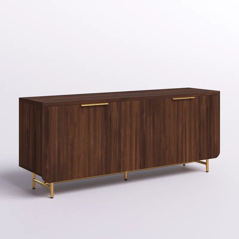 Darla Sideboard side view - walnut wood sideboard - The Flamingo Life