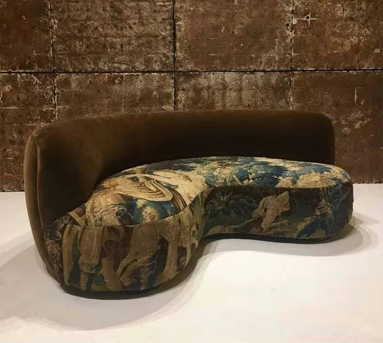 Aarvid Velvet Luxury Couch lifestyle view - velvet upholstery sofa - The Flamingo Life