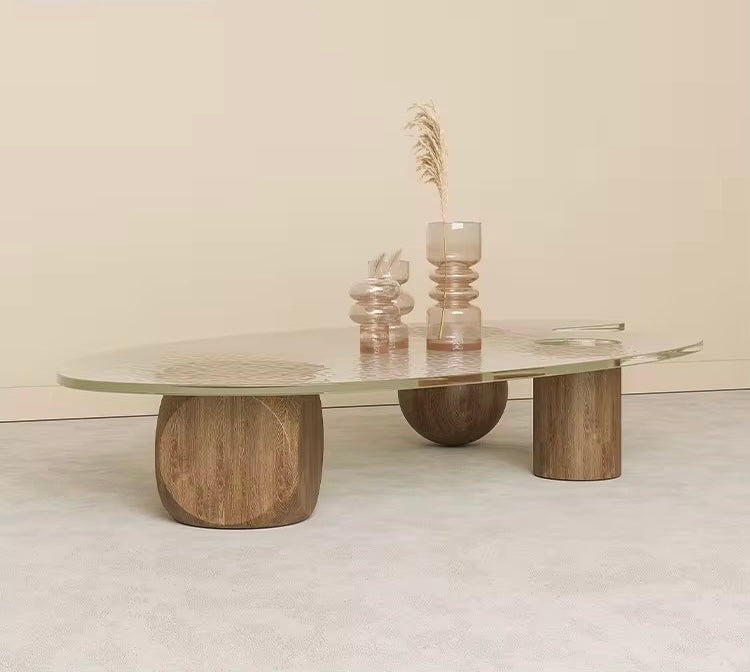 Aalto Premium Japandi Coffee Table angle view - Japandi coffee table - The Flamingo Life