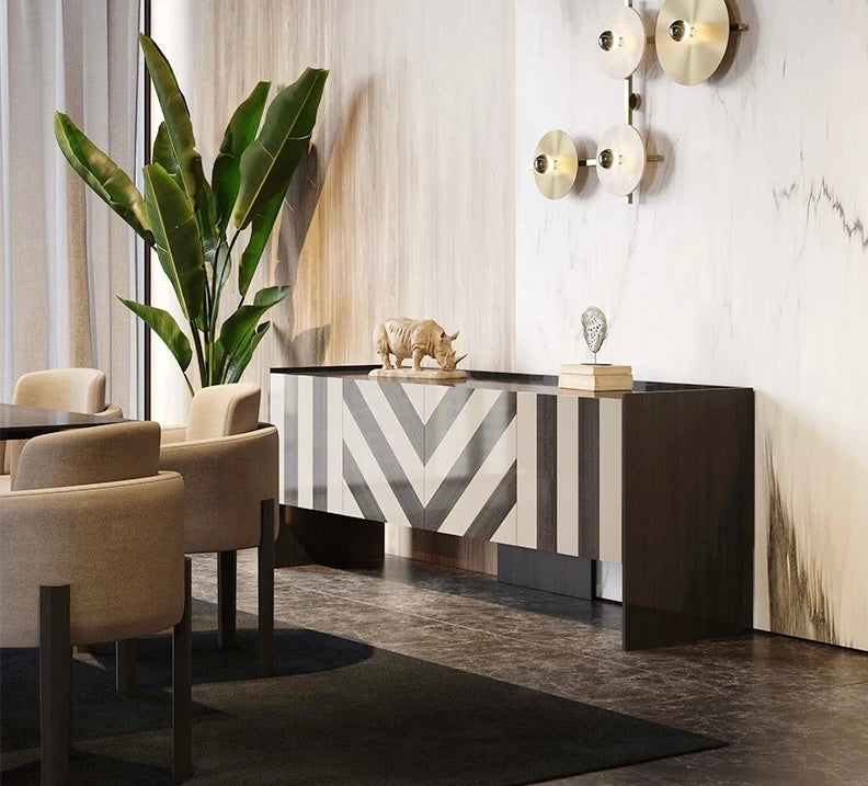 Zebra Abstract Entryway/ Foyer Console detail view - console table - The Flamingo Life