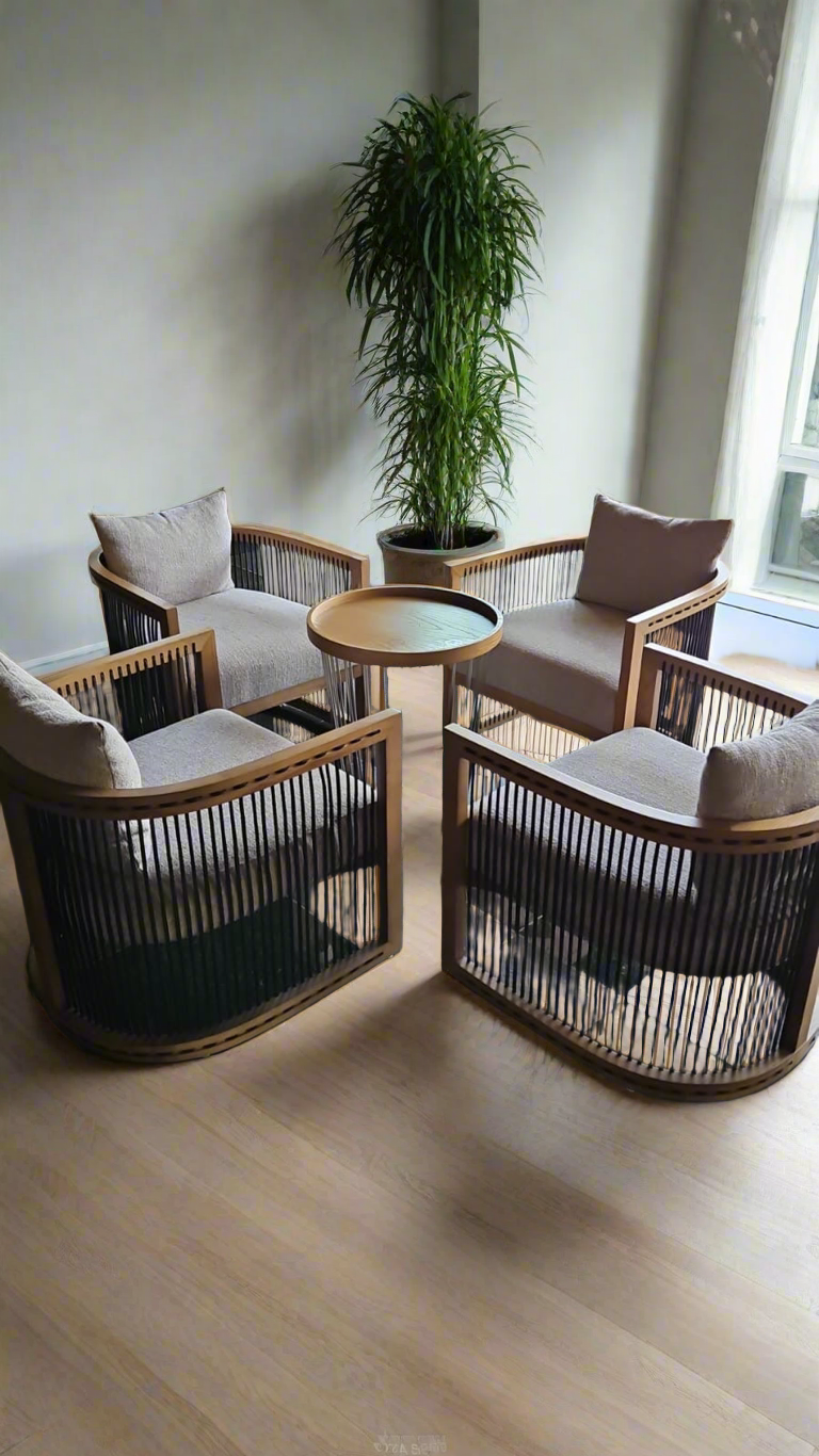 Rattan Intricate Thread Work Accent Chair – The Flamingo Life