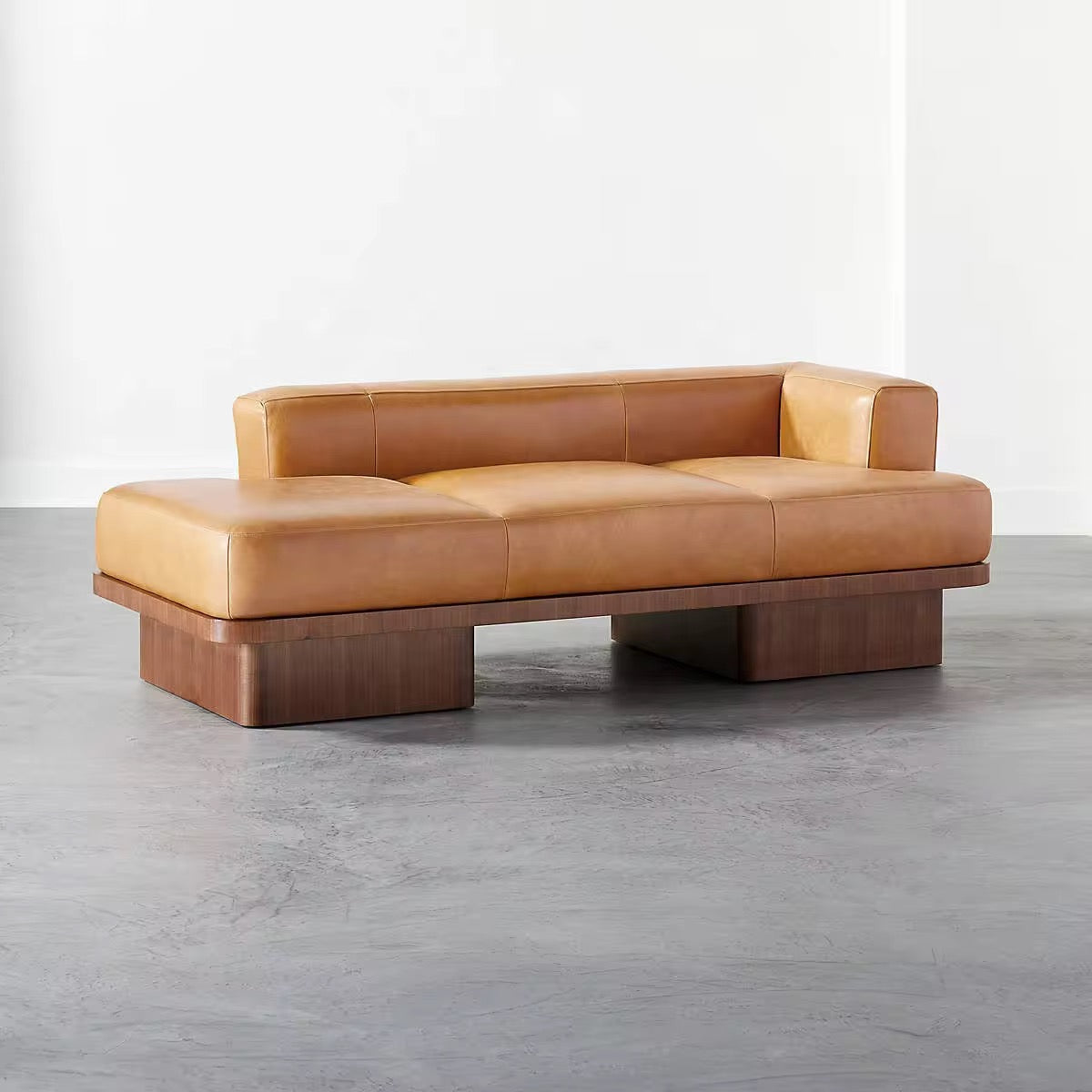 Premium Leather Love Seat side view - premium leather love seat - The Flamingo Life