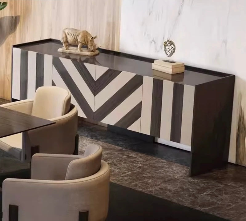 Zebra Abstract Entryway/ Foyer Console angle view - console table - The Flamingo Life