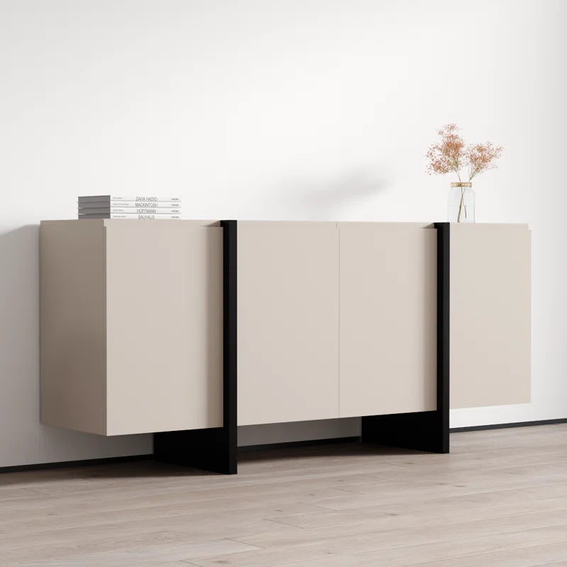 Uris Side Board/ Console detail view - Japandi console table - The Flamingo Life