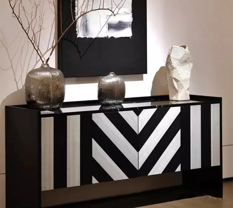Zebra Abstract Entryway/ Foyer Console lifestyle view - console table - The Flamingo Life