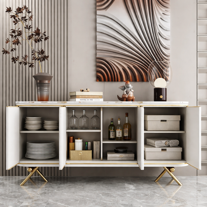 Klapso Console Marble and Lourve lifestyle view - marble console table - The Flamingo Life