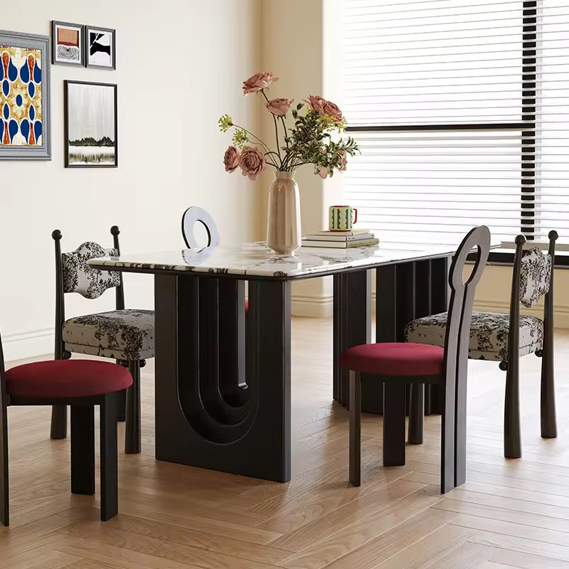 Suki Dinning Table side view - solid teak wood dining table - The Flamingo Life
