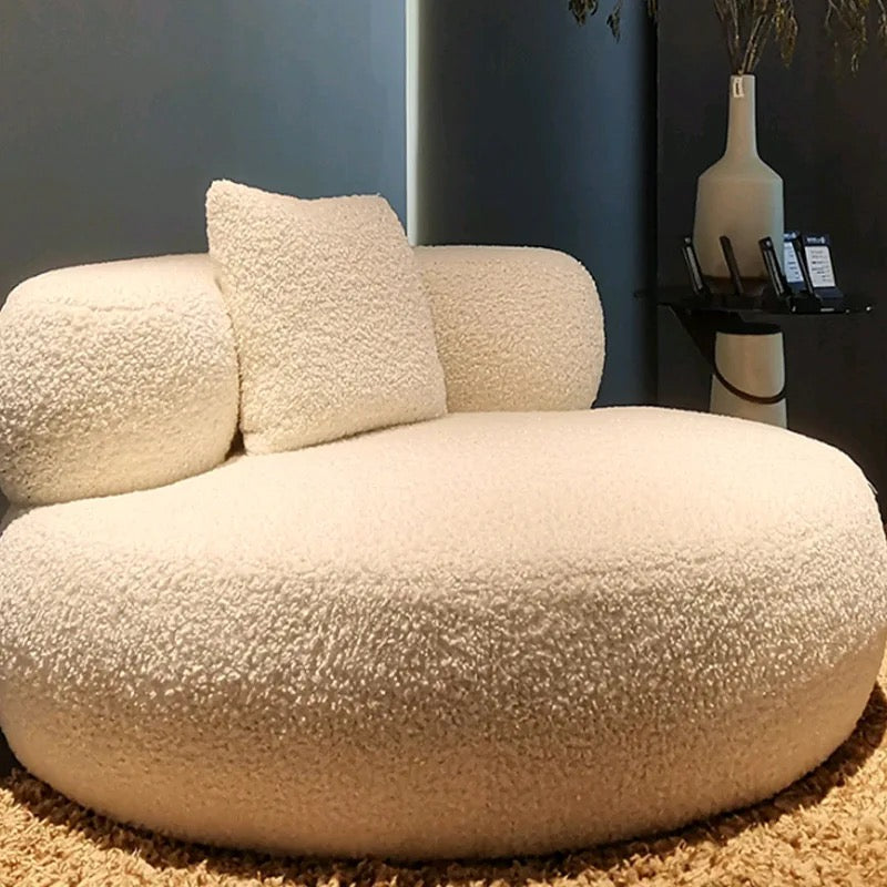 Diana Subtle Couch detail view - boucle fabric sofa - The Flamingo Life