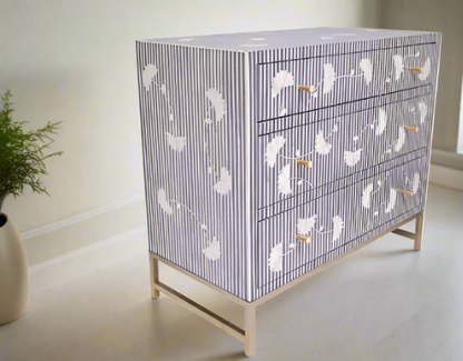 Floral inlay luxury console