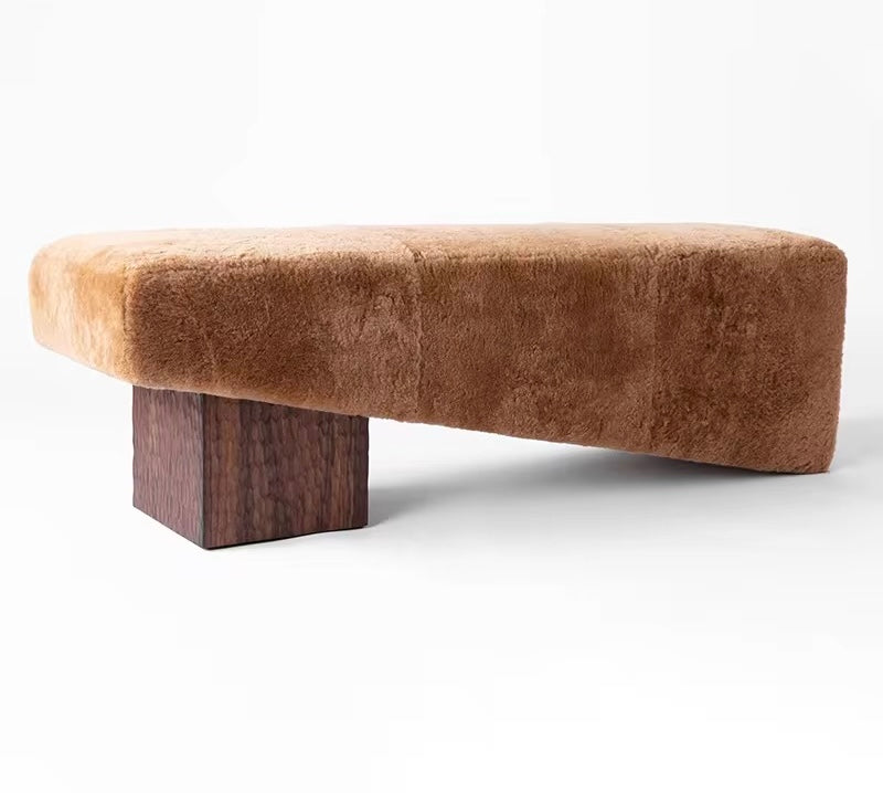 Florence Premium Ottoman detail view - velvet upholstery ottoman - The Flamingo Life
