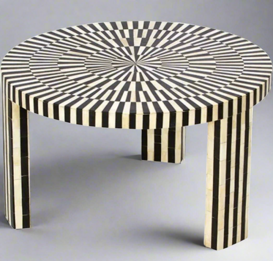 Bone Inlay Nesting Coffee Table Set