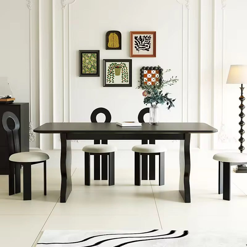 Tansa Dinning Set side view - solid teak wood dining set - The Flamingo Life