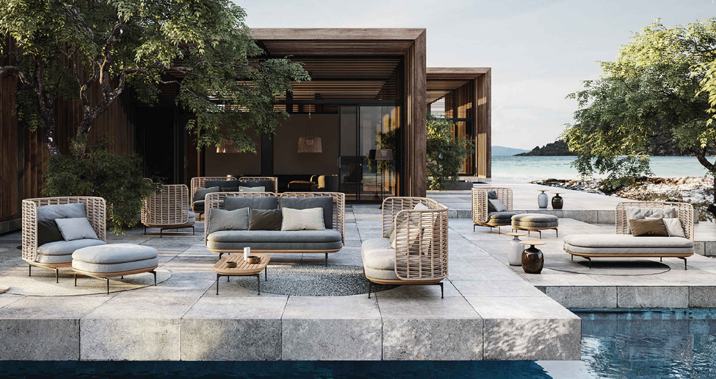 Jamuna Premium Outdoor Furniture Set side view - outdoor furniture - The Flamingo Life