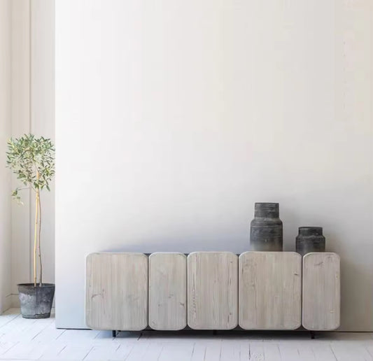 Airi Boxed Console/Buffet Table - wood veneer console table - The Flamingo Life