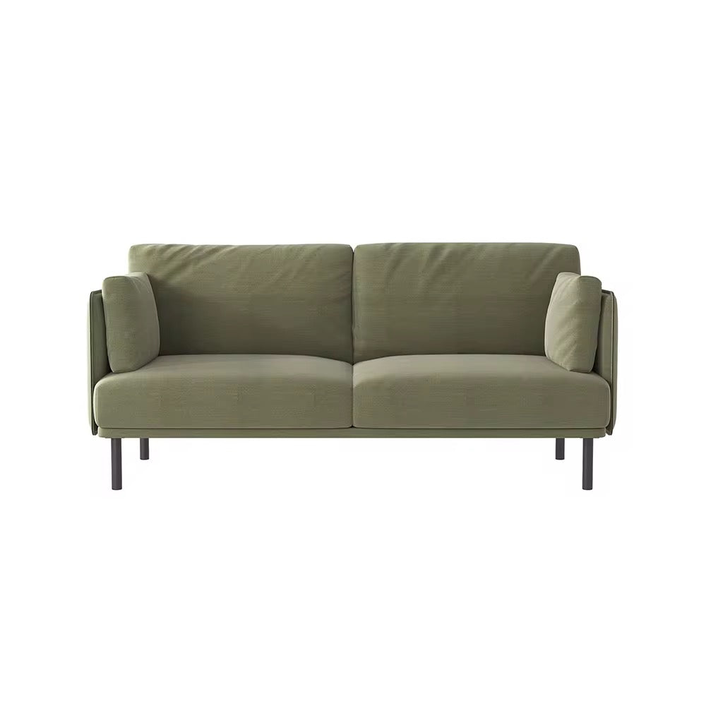 Aurel Luxury Sofa side view - suede upholstery sofa - The Flamingo Life