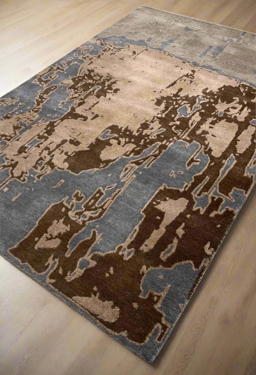 Premium Abstract Hand Tufted Carpet – lifestyle view – designer hand tufted rug India – The Flamingo Life