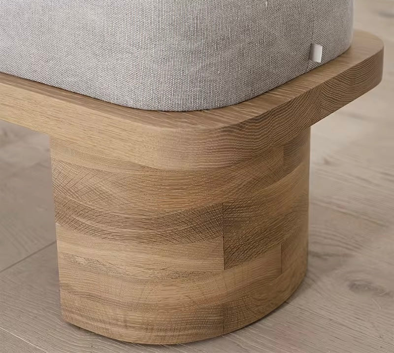 Saga Premium Ottoman angle view - Japandi ottoman - The Flamingo Life