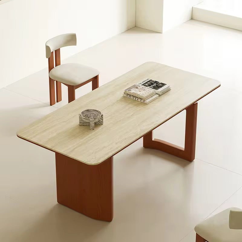 Hinoki Dinning Table detail view - solid teak wood dining table - The Flamingo Life