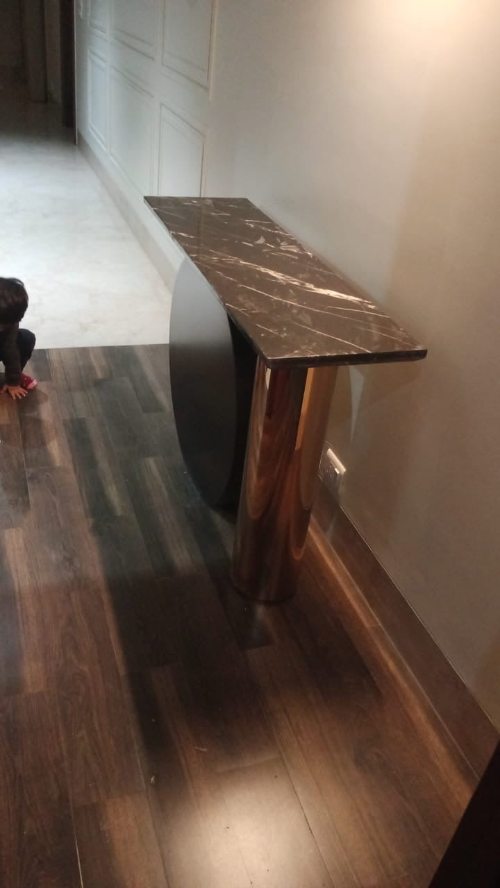 Duglus Luxury Console view 7 - velvet upholstery console table - The Flamingo Life
