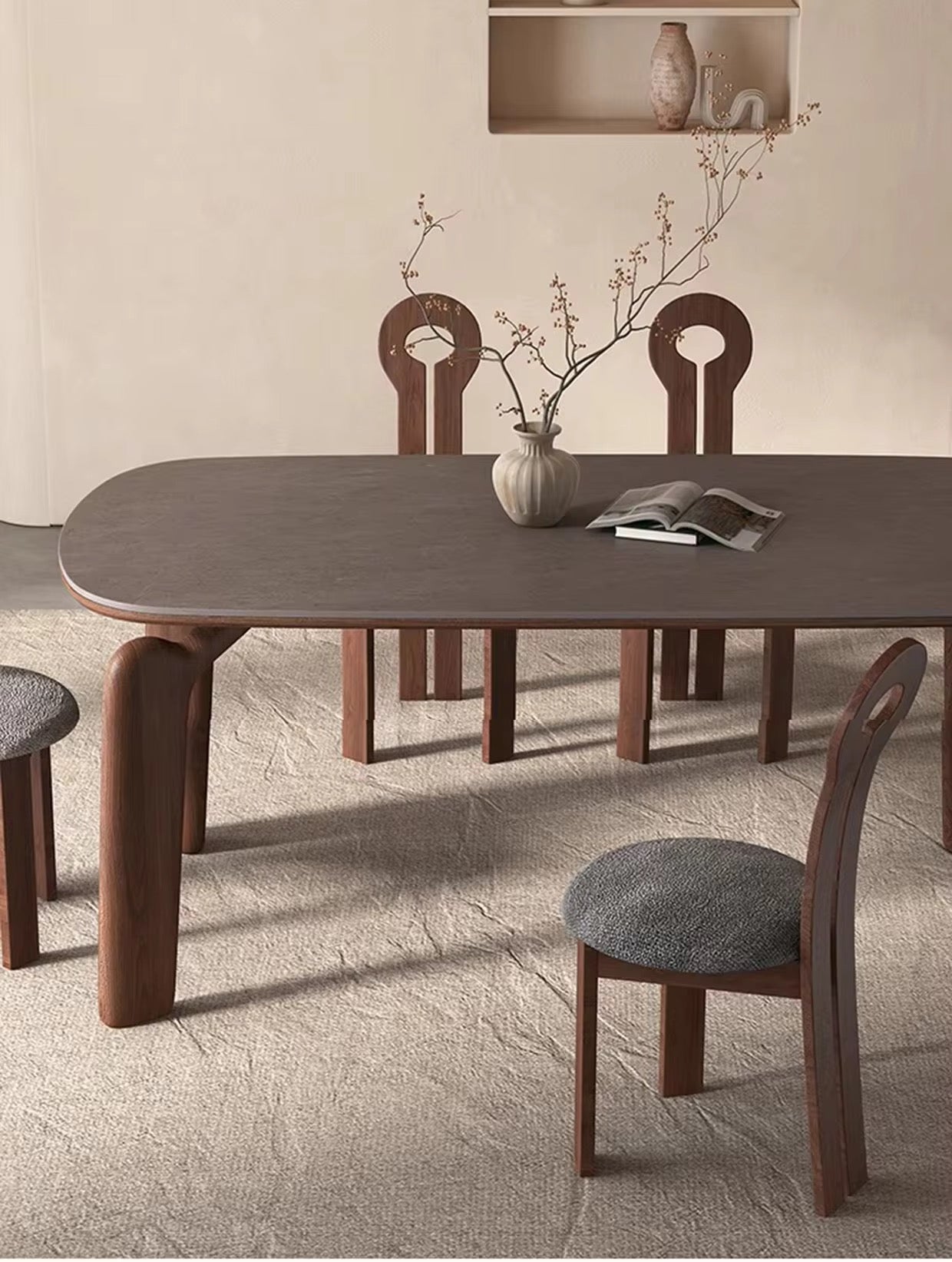 Hoku Dinning Set side view - solid teak wood dining set - The Flamingo Life
