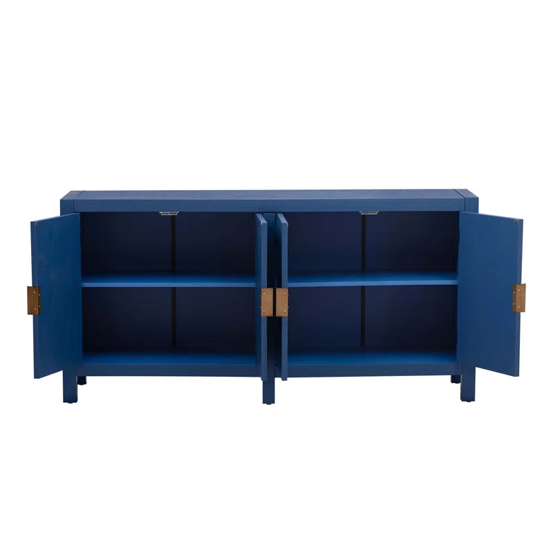 Serenity Console Buffet Table close-up - gold-accented console table - The Flamingo Life