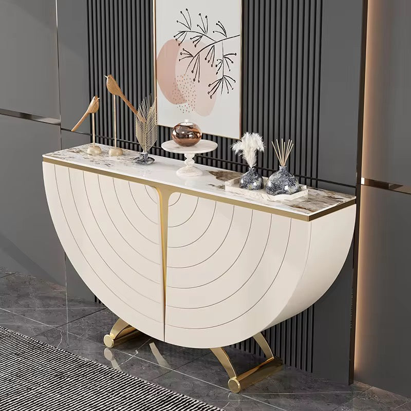 Half Moon Console side view - console table - The Flamingo Life