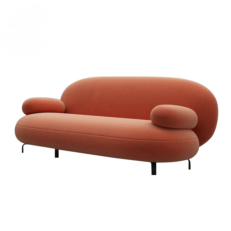 Roy Suede Loveseat side view - suede upholstery love seat - The Flamingo Life