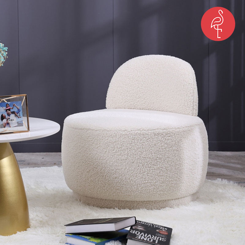 Round & Cozy Suede Accent Chair