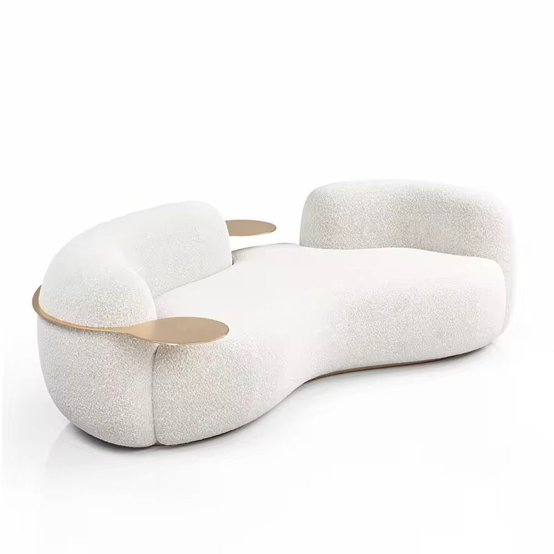 Ursula Premium Signature Boucle Couch view 9 - boucle fabric sofa - The Flamingo Life