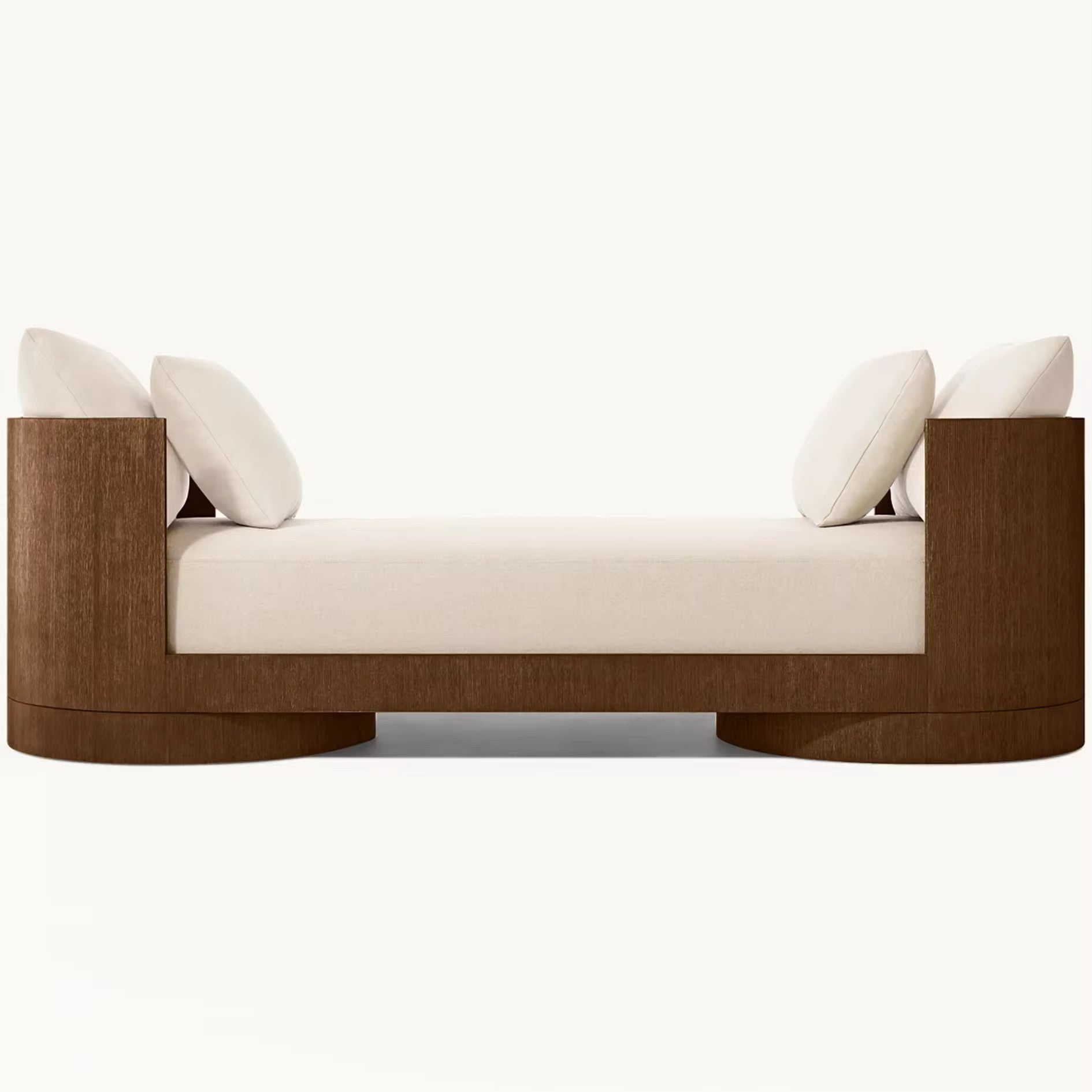 Java Couch lifestyle view - solid teak wood sofa - The Flamingo Life