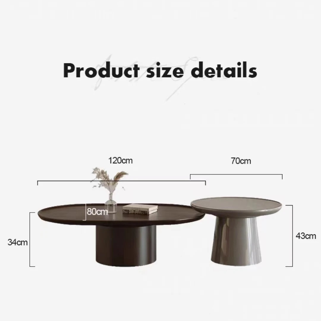 Elegant finish nesting table close-up - walnut wood nesting table set - The Flamingo Life