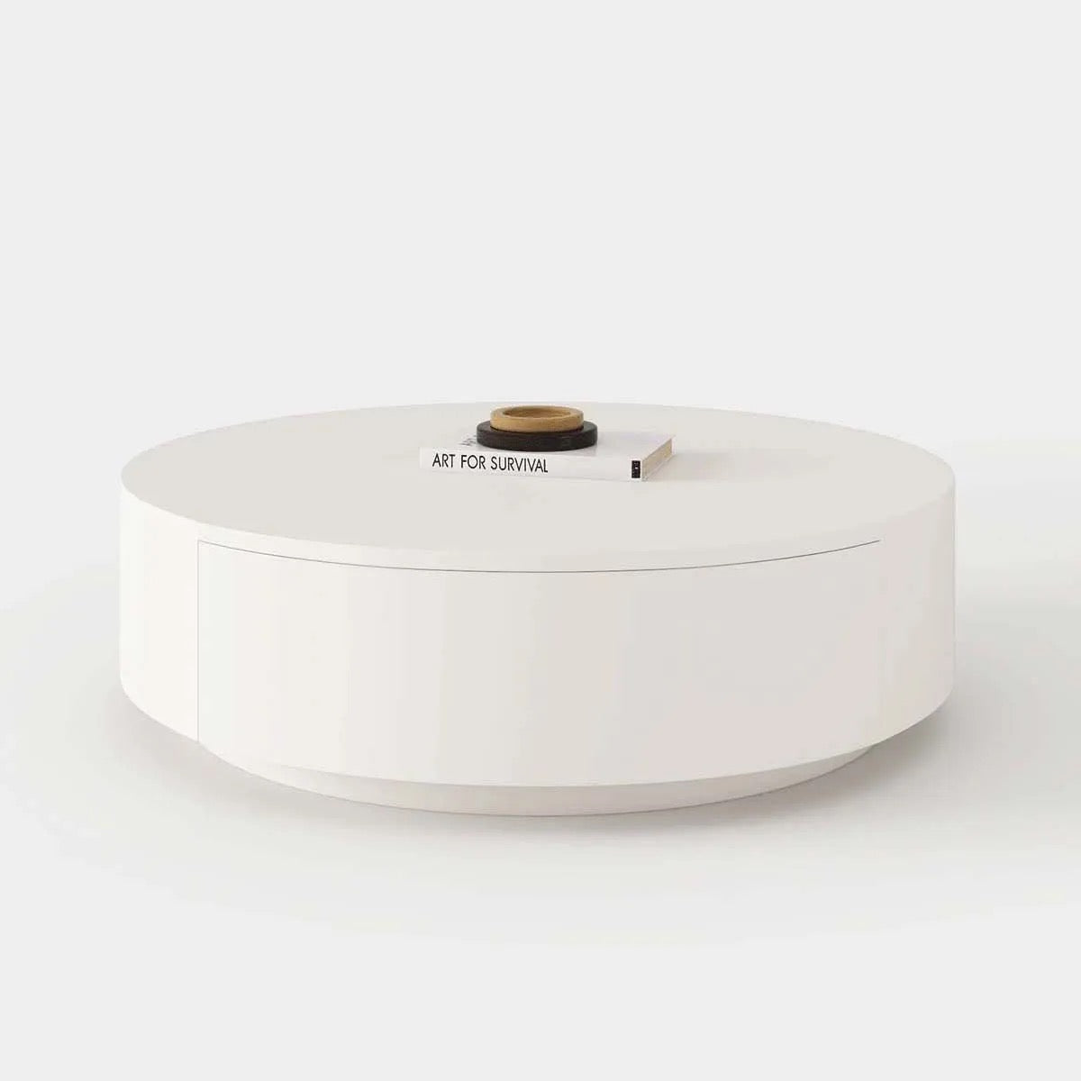 Ivory elegant coffee table set detail view - wood veneer coffee table - The Flamingo Life
