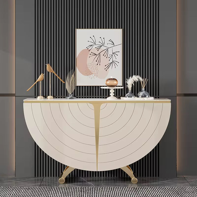 Half Moon Console detail view - console table - The Flamingo Life