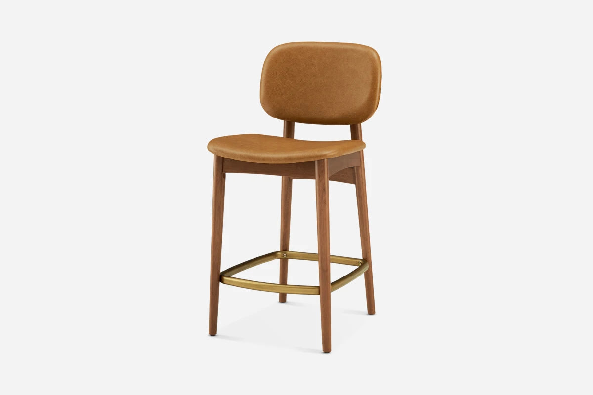 Bar Stool side view - premium leather bar stool - The Flamingo Life
