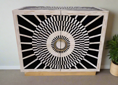 Cleopatra Royal Console Table - bone inlay console table - The Flamingo Life