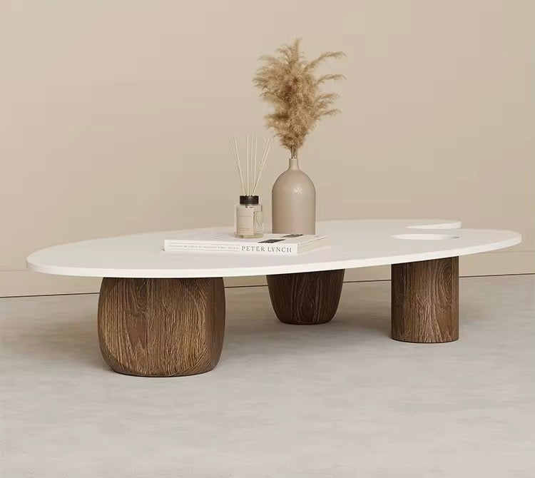 Aalto Premium Japandi Coffee Table side view - Japandi coffee table - The Flamingo Life
