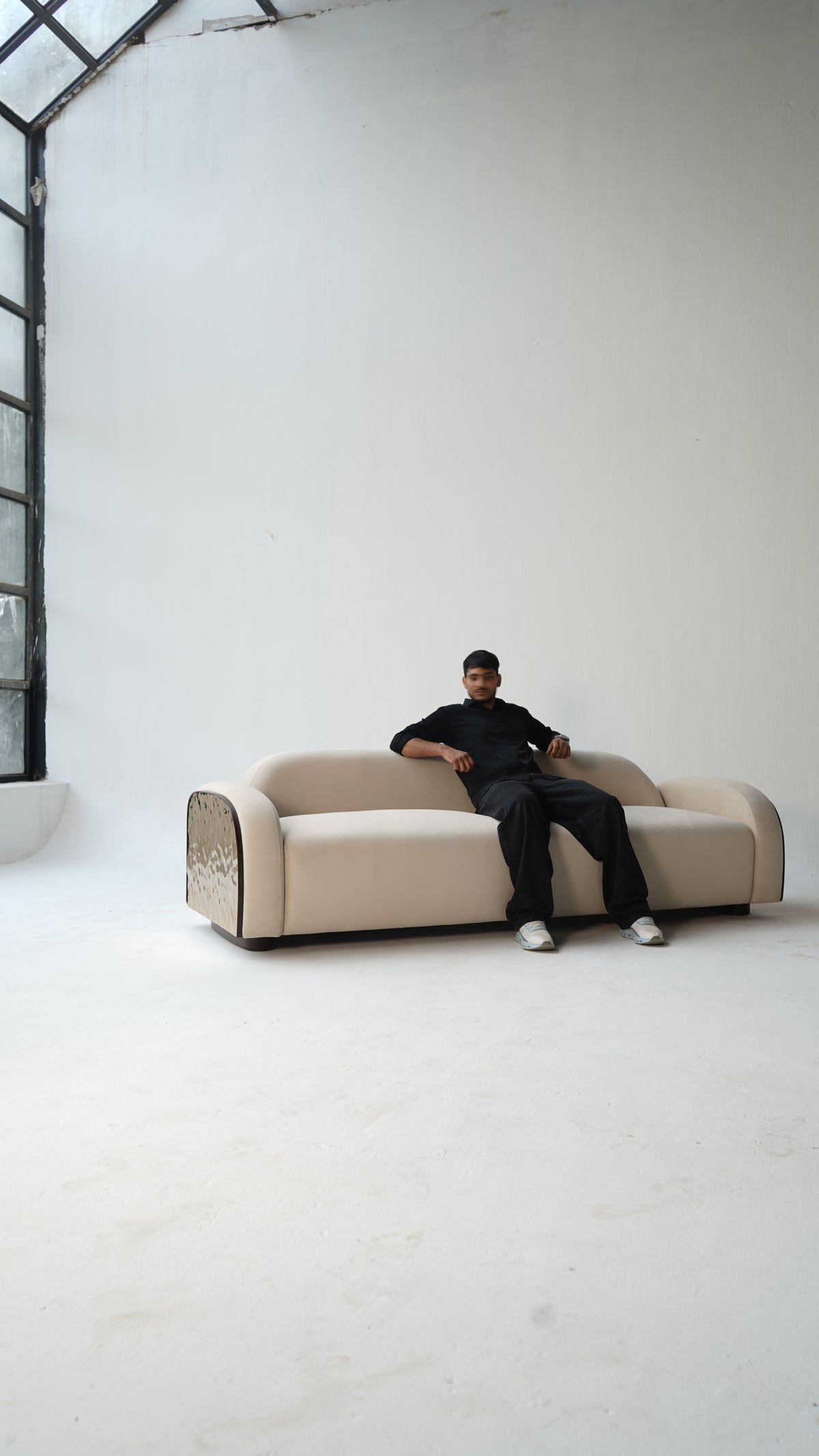 Mori Japandi Sofa | 3 Seater | Suede Fabric