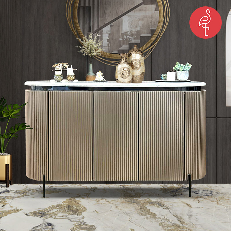 Antilla Luxury Console side view - marble console table - The Flamingo Life