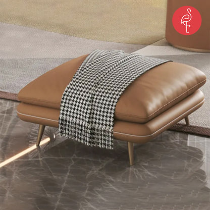 Deck Comfort Pouf - gold-accented pouf - The Flamingo Life