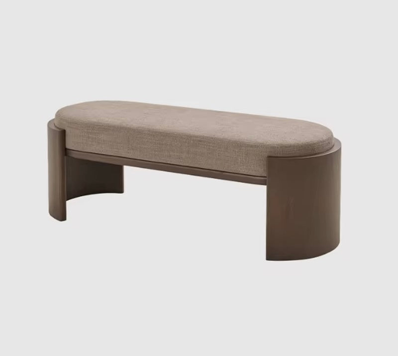Elsa Premium Ottoman side view - Japandi ottoman - The Flamingo Life