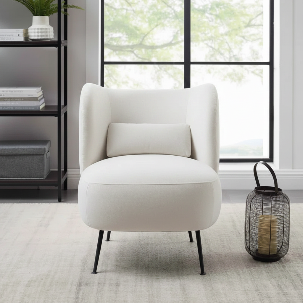 Venus Comfy Suede Accent Chair – colour variant view – luxury accent chair India – The Flamingo Life