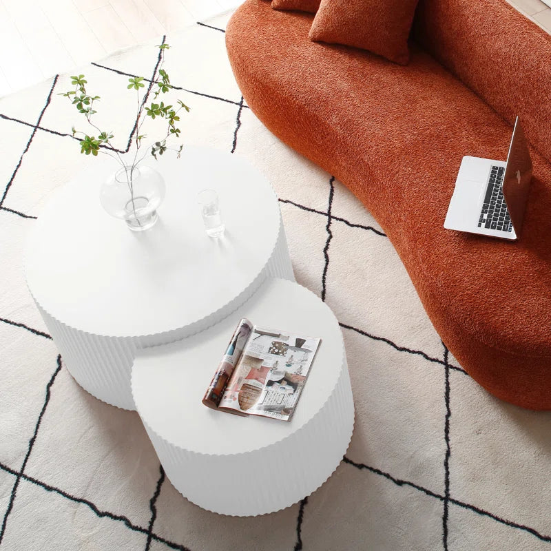 Polygon Nesting Coffee Table Set lifestyle view - coffee table - The Flamingo Life