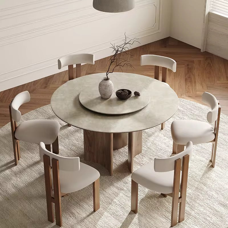 Zenki Dinning Set side view - solid teak wood dining set - The Flamingo Life